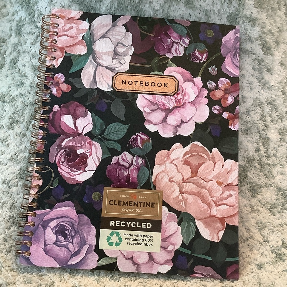 Clementine Paper Co Floral Softcover Spiral Journal Notebook NWT lined 80 pgs